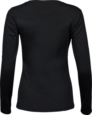 Langærmet Interlock Tee Dame - Sort - Teejays 590