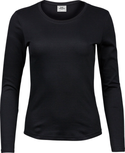 Langærmet Interlock Tee Dame - Sort - Teejays 590