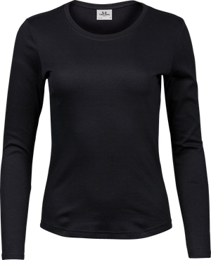 Langærmet Interlock Tee Dame - Sort - Teejays 590