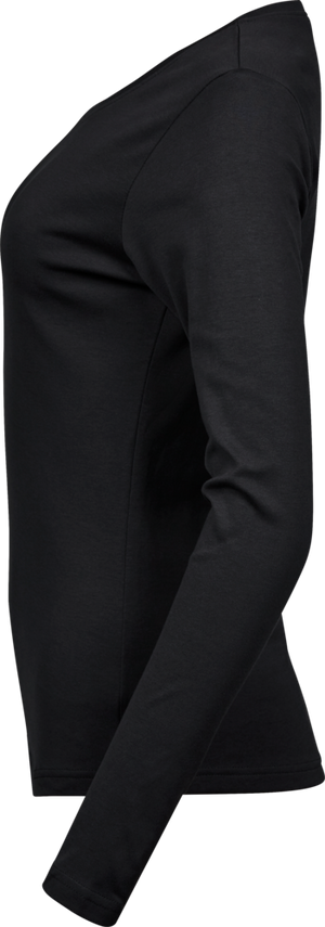 Langærmet Interlock Tee Dame - Sort - Teejays 590