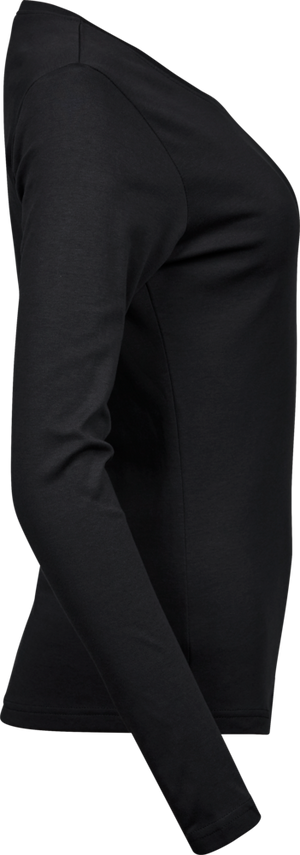 Langærmet Interlock Tee Dame - Sort - Teejays 590