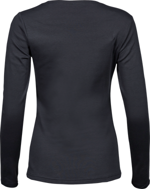 Langærmet Interlock Tee Dame - Grå - Teejays 590