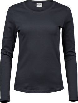 Langærmet Interlock Tee Dame - Grå - Teejays 590