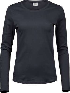 Langærmet Interlock Tee Dame - Grå - Teejays 590