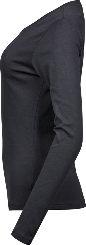 Langærmet Interlock Tee Dame - Grå - Teejays 590