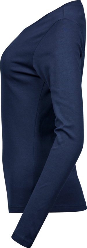 Langærmet Interlock Tee Dame - Navy - Teejays 590