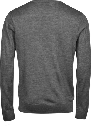 Crew Neck trøje med merinould Herre, Grå - Style 6000
