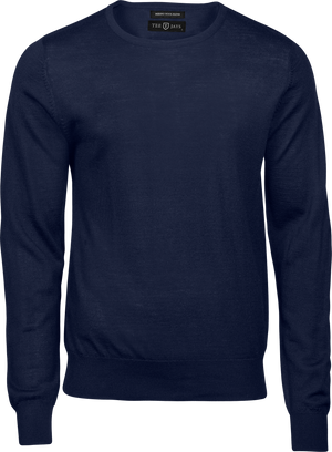 Crew Neck trøje med merinould Herre, Navy - Style 6000