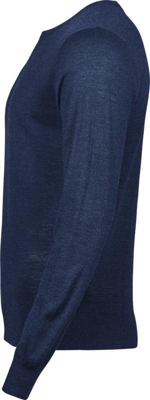 Crew Neck trøje med merinould Herre, Navy - Style 6000