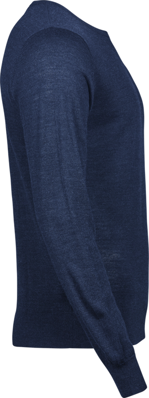 Crew Neck trøje med merinould Herre, Navy - Style 6000
