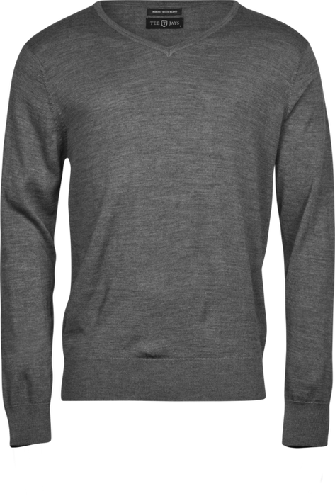 Sweater med V-Neck, Herre, Grå - Teejays 6001