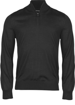 Half Zip Strik Herre, Sort - Style 6010