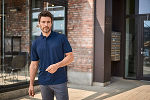 Club polo T-shirt, Sort - Style 7000