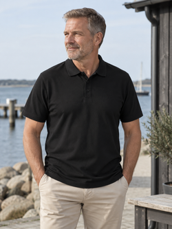 Classic Poloshirt Herre, Sort