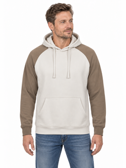 Tofarvet hoodie, Offwhite/Brun