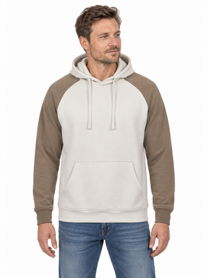 Tofarvet hoodie, Offwhite/Brun