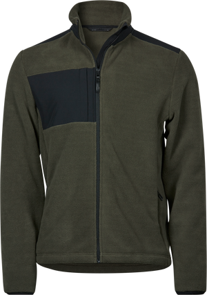 Outdoor Fleecejakke, Grøn/Sort, Herre - Style 9120