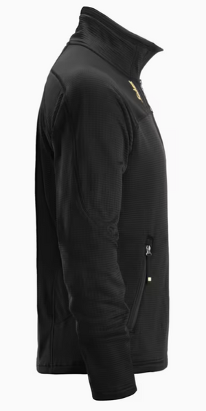 Snickers Body Mapping microfleece midlayer cardigan 9438, Sort