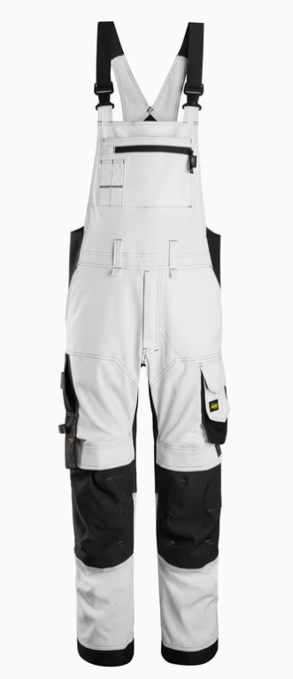 AllroundWork Stretch Overalls - Hvid/Sort - Snickers 6051 ...