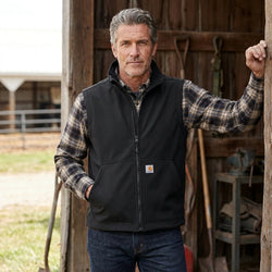 Carhartt Softshell vest med Rain Defender, Sort - 106439 | Male model late 50