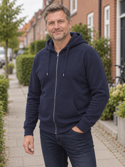 Premium Comfort Zip Hoodie, Navyblå