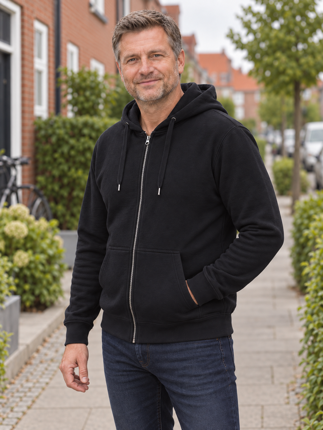 Premium Comfort Zip Hoodie, Sort