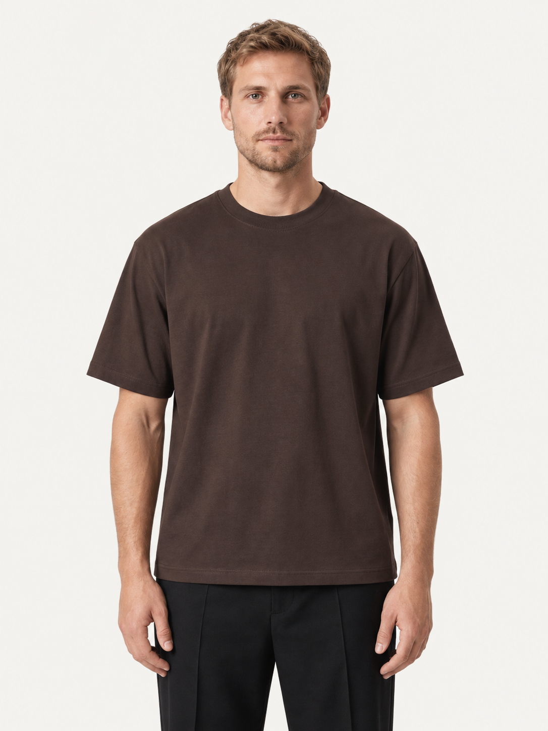 Oversize Boxfit Tee, Brun