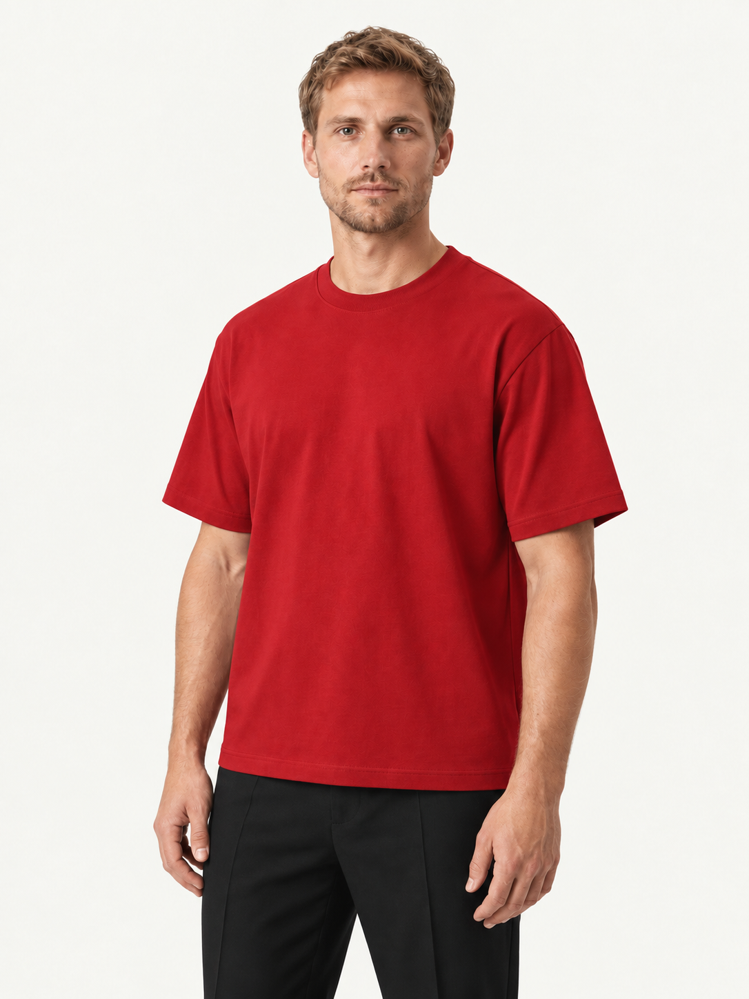 Oversize Boxfit Tee, Rød