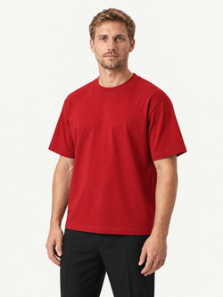 Oversize Boxfit Tee, Rød