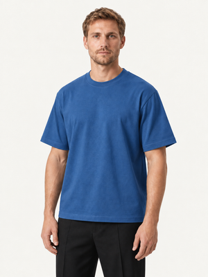 Oversize Boxfit Tee, Kongeblå
