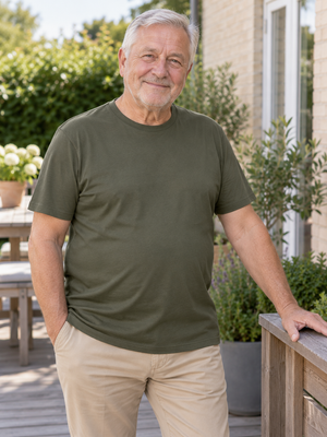 Casual T-shirt, Mørk oliven