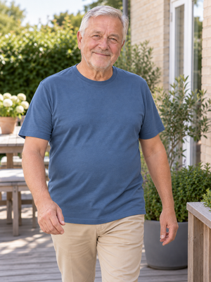 Casual T-shirt, Støvet blå