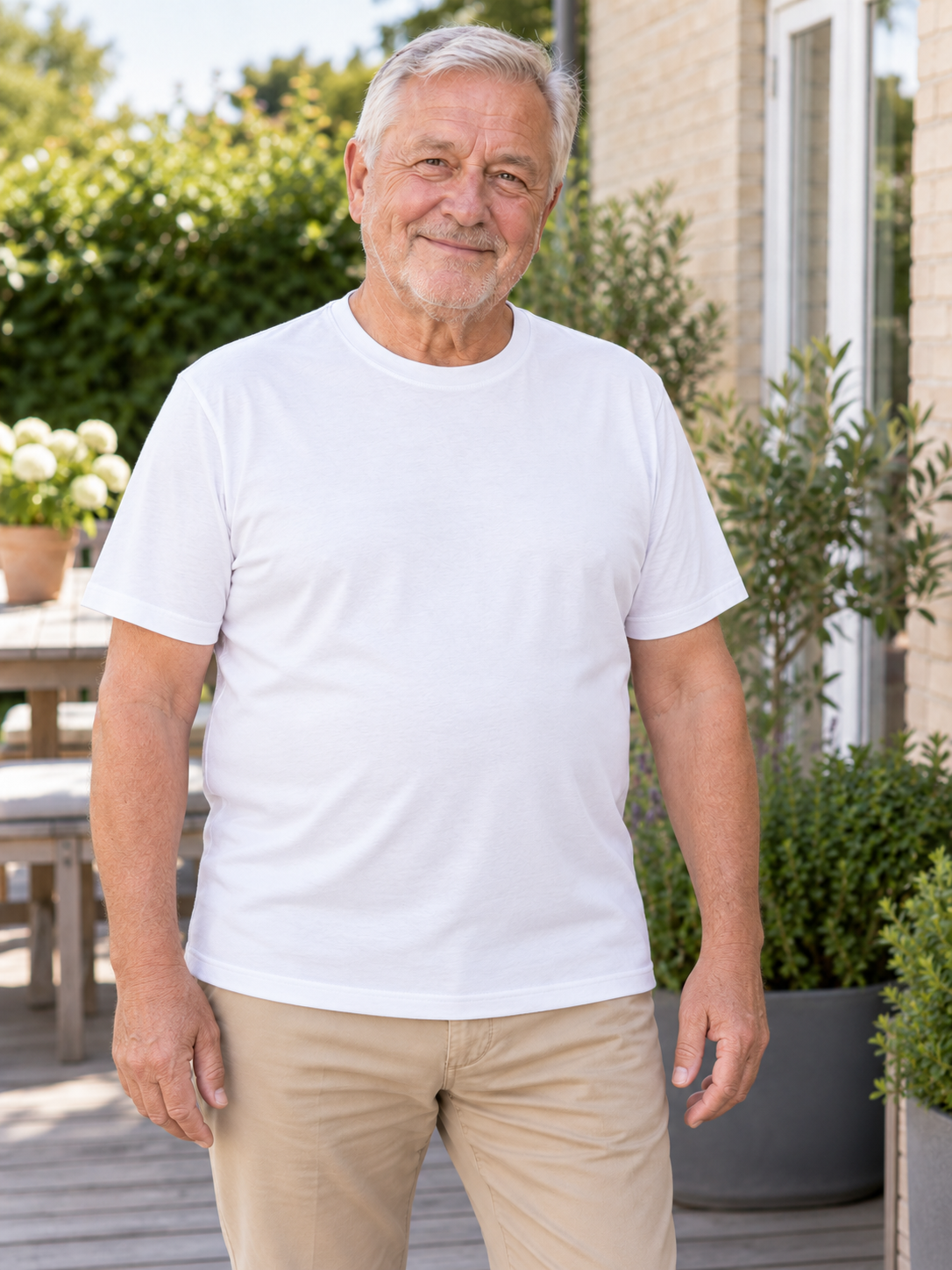 Casual T-shirt, Hvid