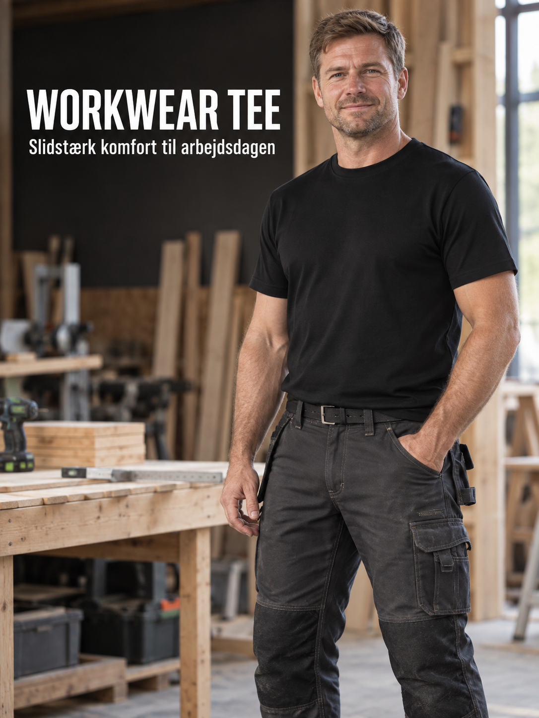Workwear Tee Ekstra Slidstærk, Sort