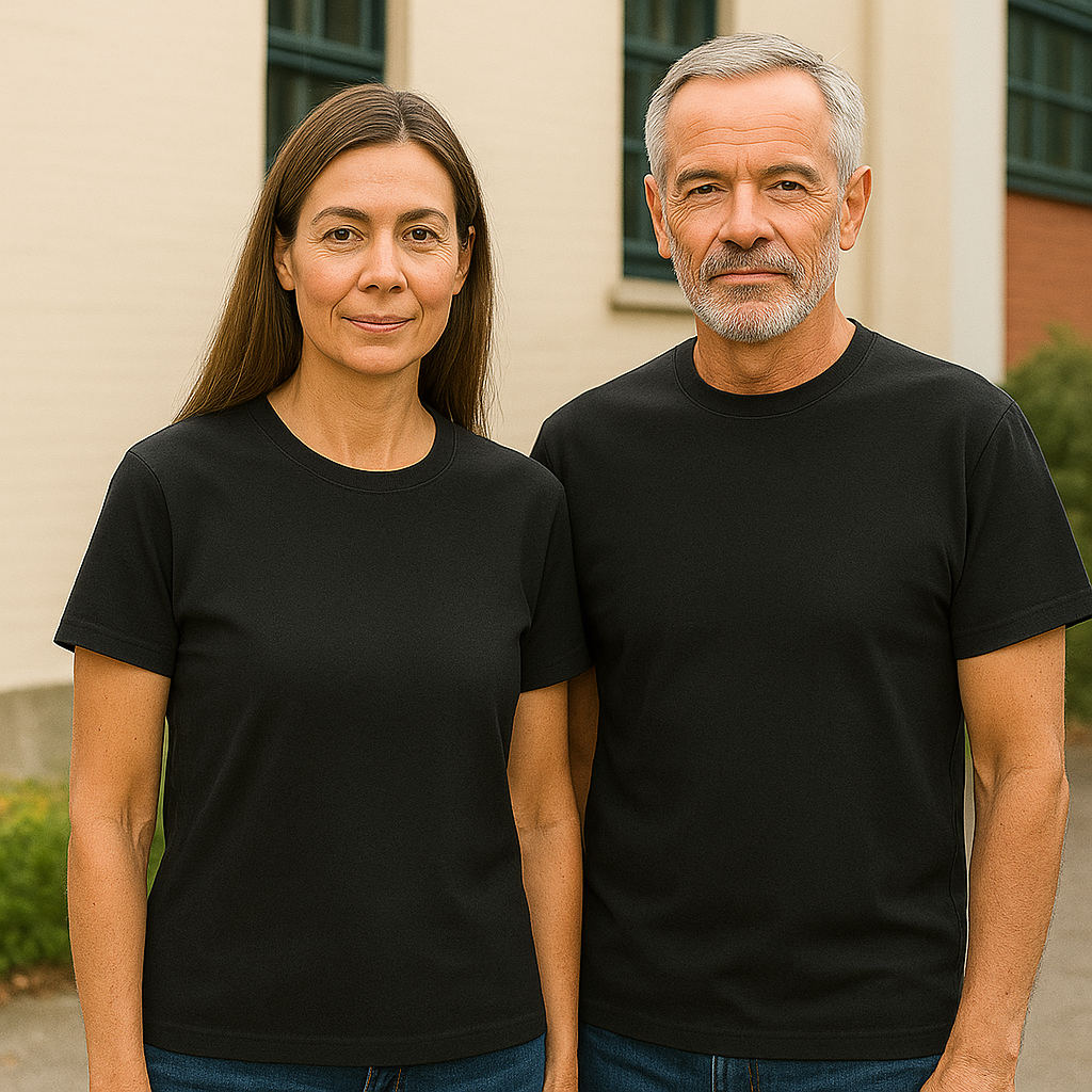 Billig Basic T-shirt Unisex, Sort - ST144