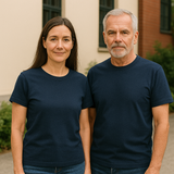 Billig Basic T-shirt Unisex, Navy blå - ST144