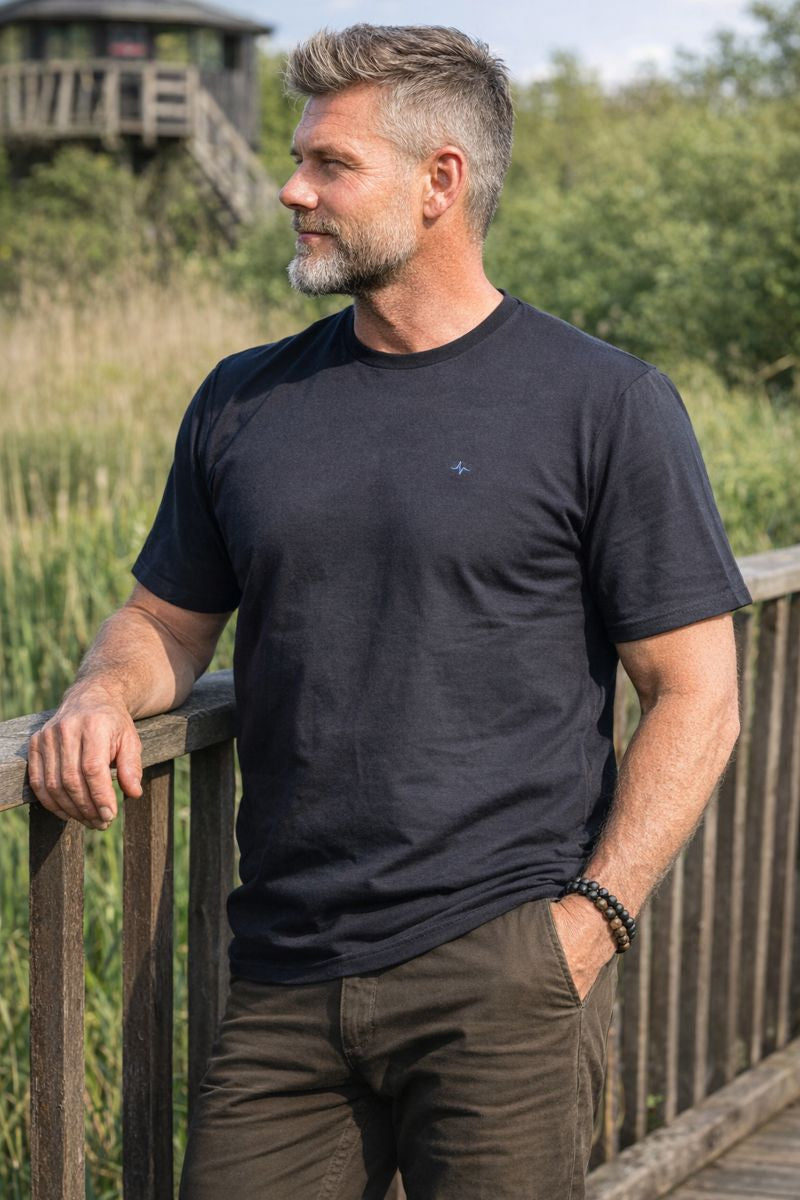 Eksklusiv bambus T-shirt til herrer i sort – Vimpulze