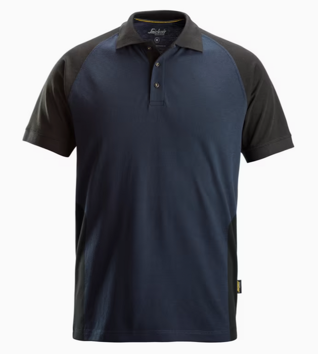 Klassisk Tofarvet Poloshirt, Navy/Sort, Herre - Snickers 2750
