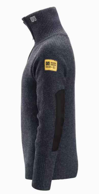 Snickers AllroundWork uldtrøje med kort lynlås 2905, Marine