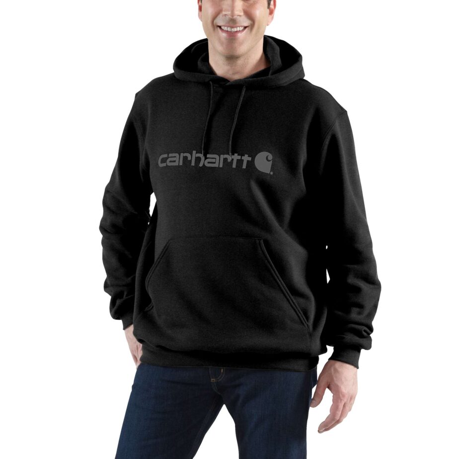 Hættetrøje Signature Logo Midweight, Herre, Sort - Carhartt 100074 - BLK