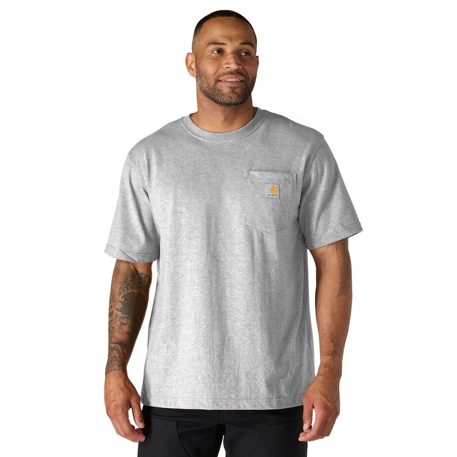 T-shirt, Herre, Heather Grey - Carhartt 103296 - 034