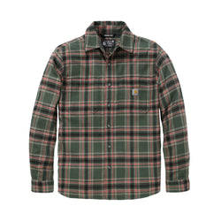 Carhartt flannelskjorte med lange ærmer, Forestry Green/Amber Terrain - 107010