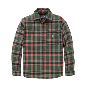 Carhartt flannelskjorte med lange ærmer, Forestry Green/Amber Terrain - 107010