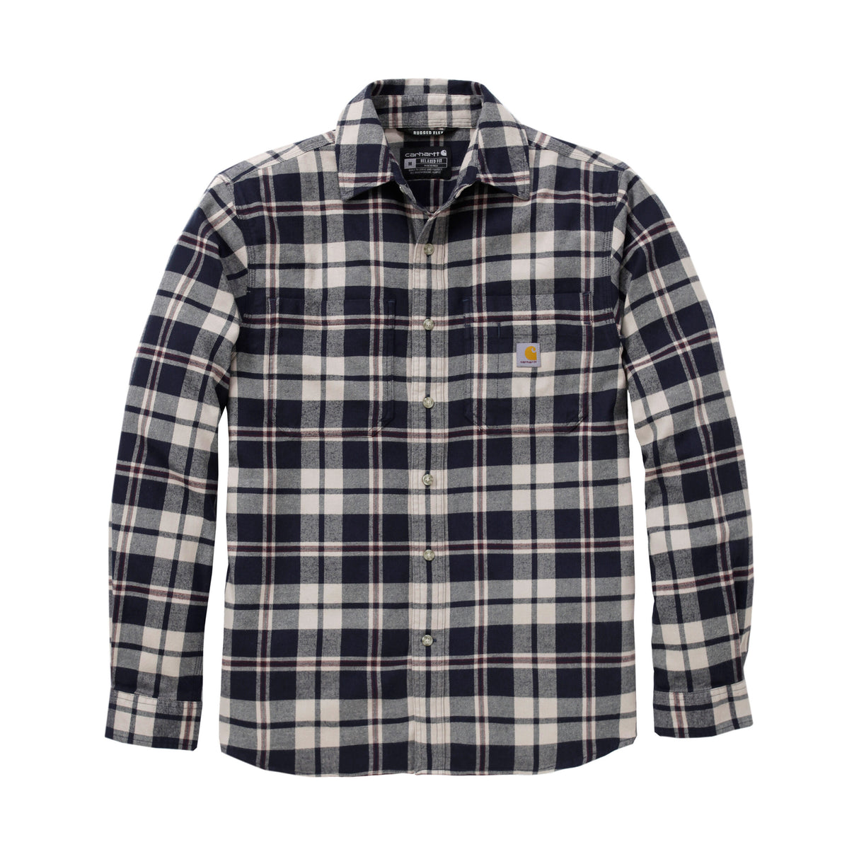 Carhartt flannelskjorte med lange ærmer, Navy - 107010
