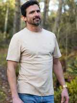 Økologisk bomulds T-shirt til herrer i beige - Vimpulze