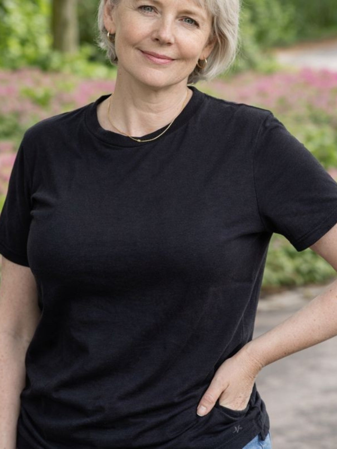 Eksklusiv Bambus Dame T-shirt i sort – Vimpulze