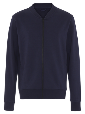 Premium Comfort Cardigan med Lav Krave, Navyblå