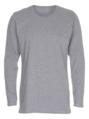 Basic Langærmet T-shirt Herre, Lysgrå