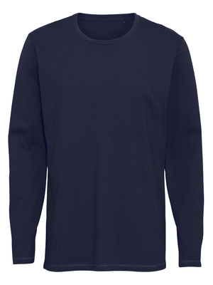 Basic Langærmet T-shirt Herre, Navyblå