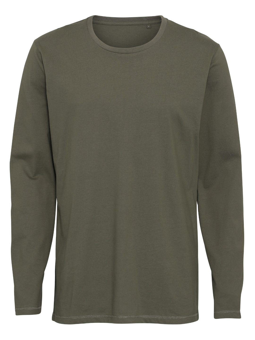 Basic Langærmet T-shirt Herre, Olivengrøn